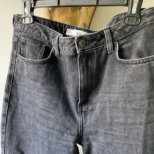 Topshop Moto Mom Jeans - Black Denim